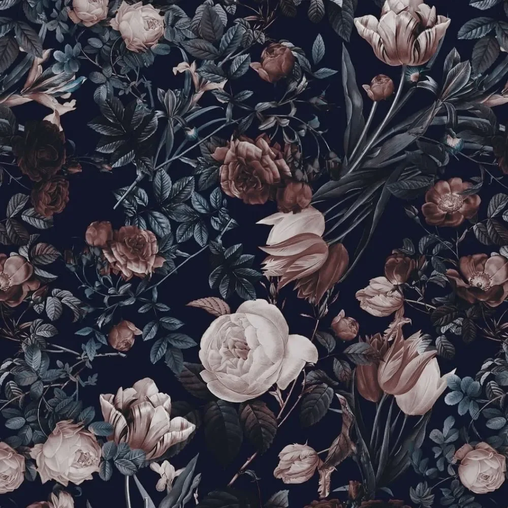 Society 6 Night Forest Tapestry Dark Purple Floral